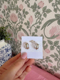 Gold Silver Spiral Earrings