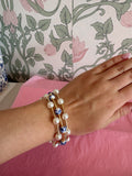 Floral Blue/ Gold Bracelet