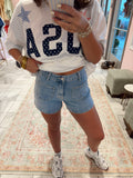 High Rise Jean Shorts