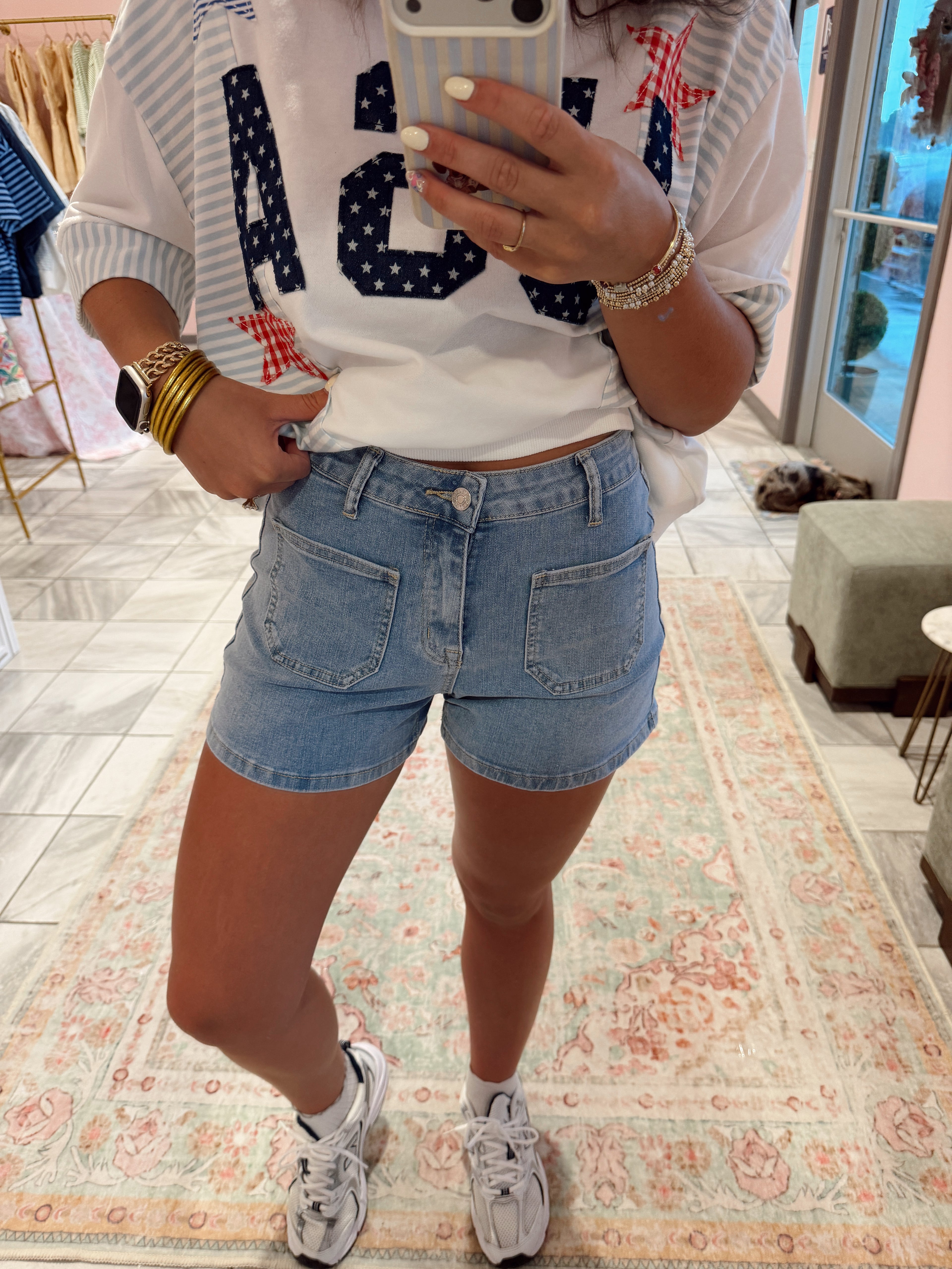 High Rise Jean Shorts