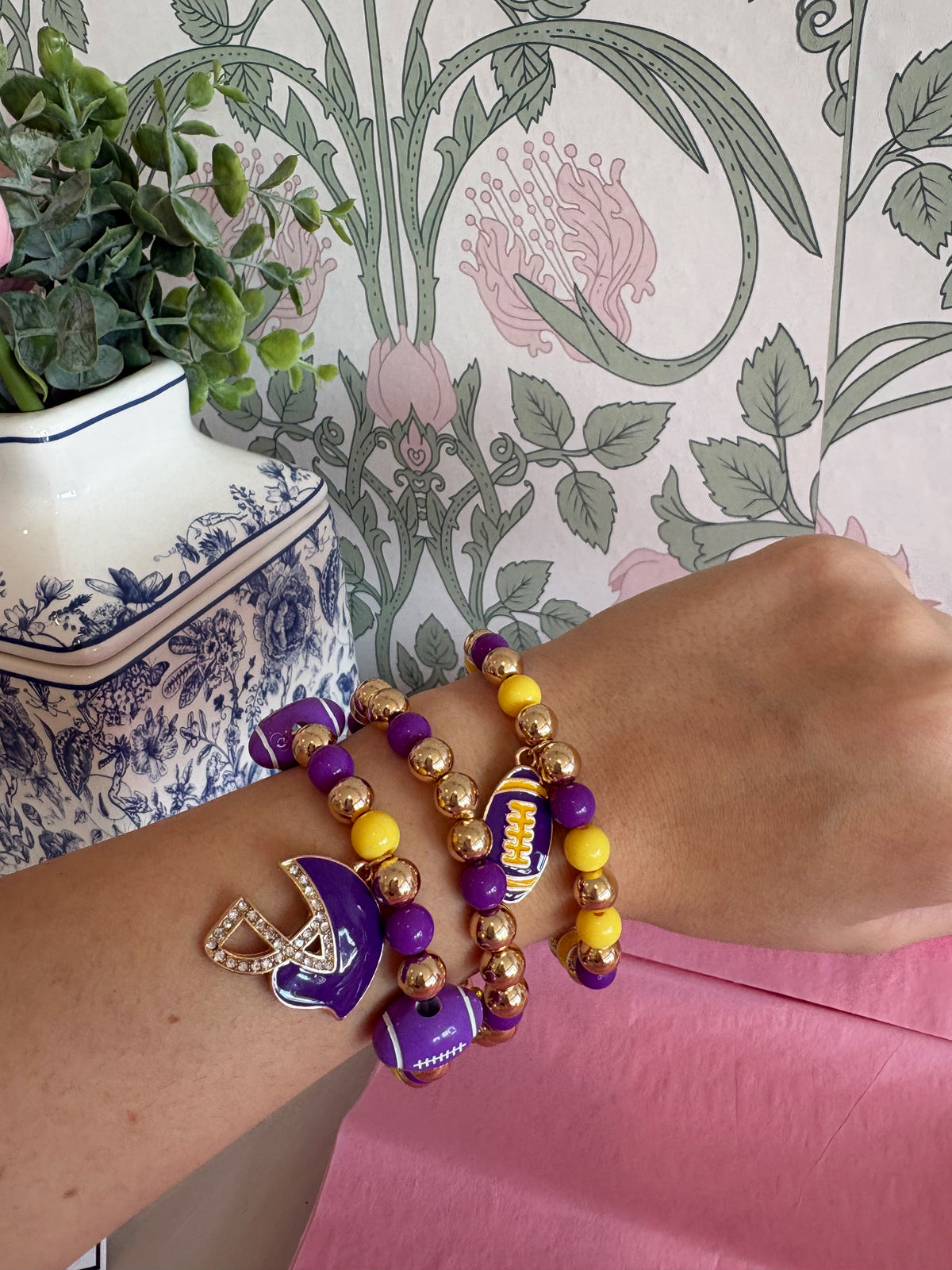 LSU Bold Charm Bracelet
