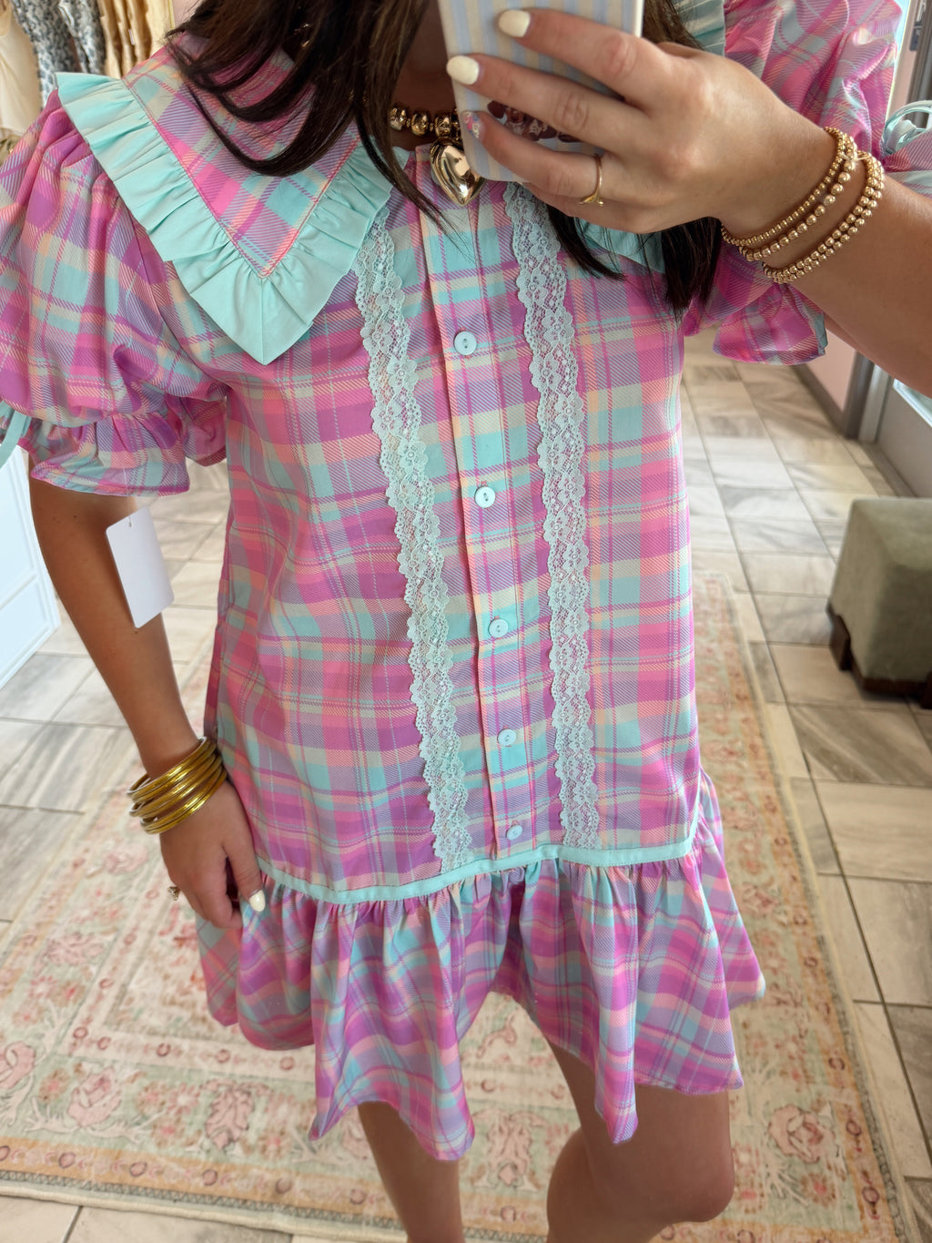 Cotton Candy Plaid Mini Dress