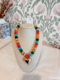 Colorful Beaded Heart Necklace