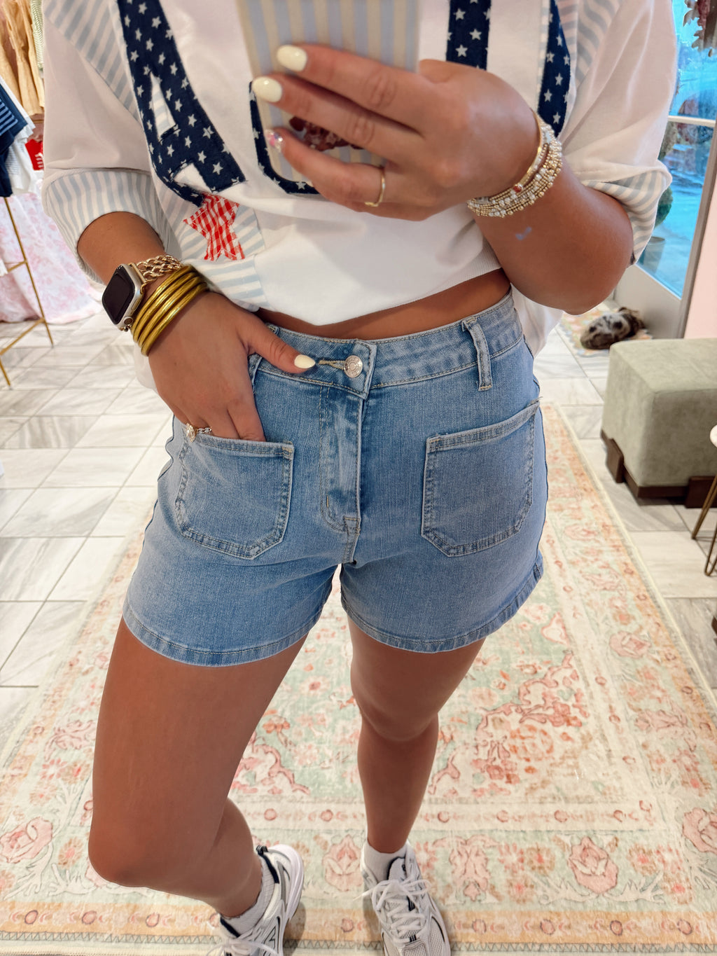 High Rise Jean Shorts