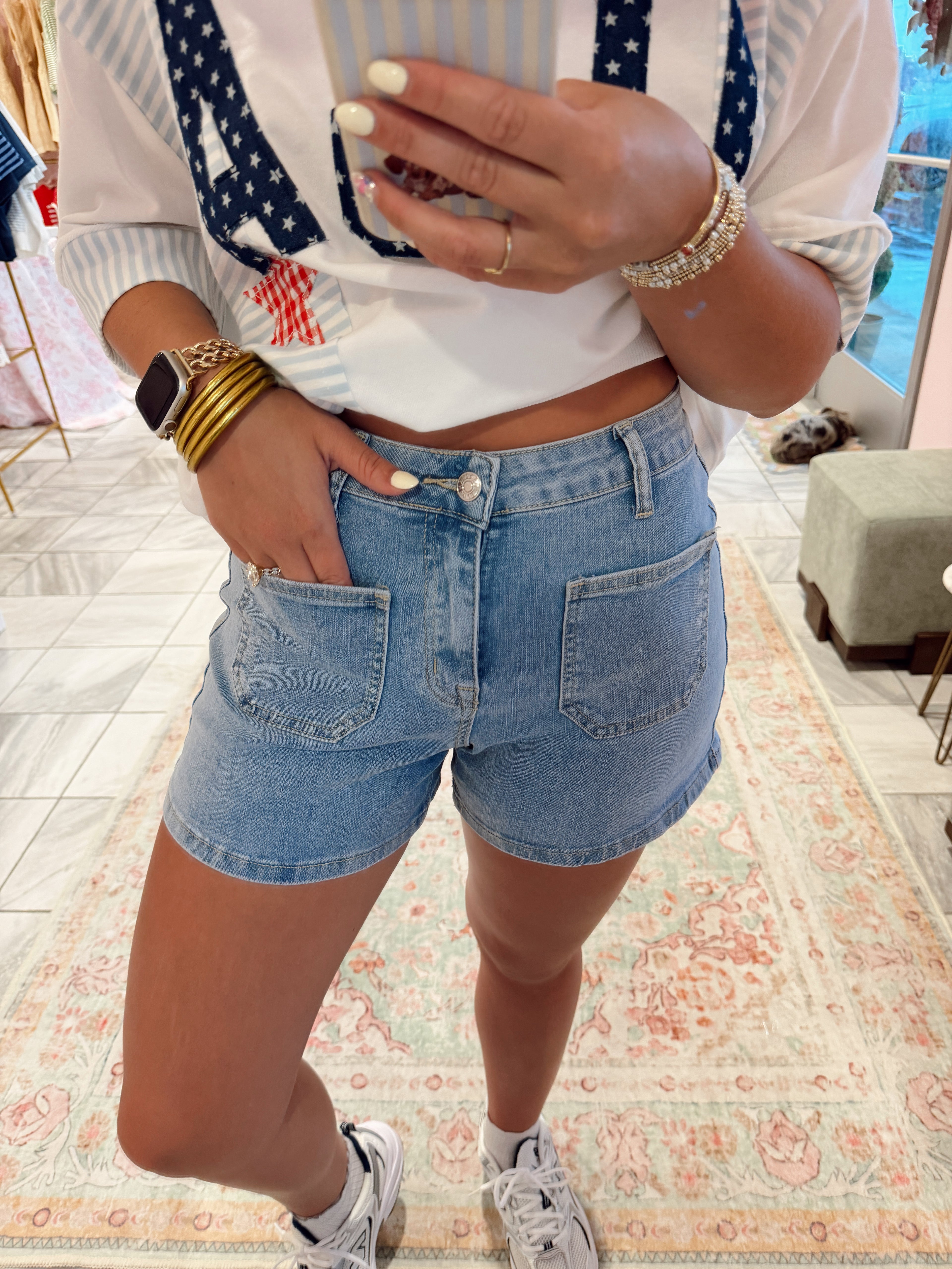 High Rise Jean Shorts