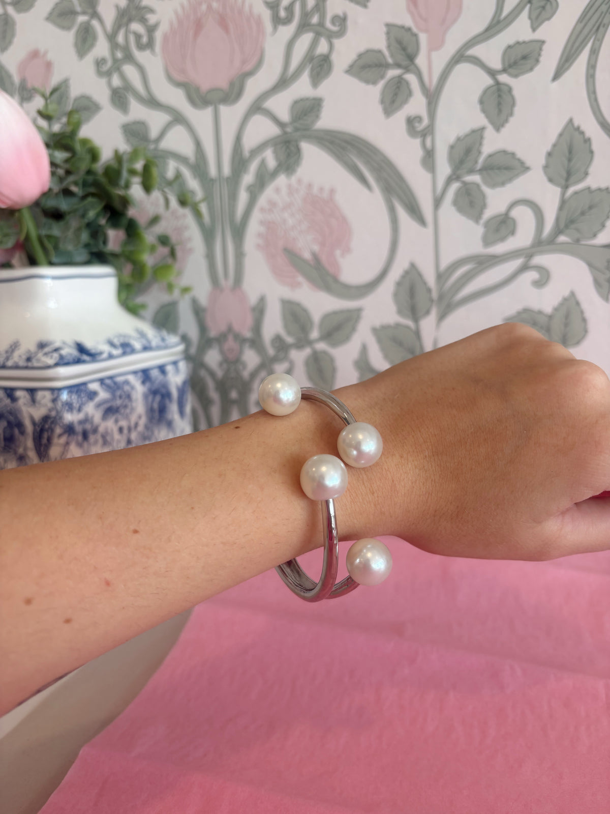 Silver Pearl Bracelet