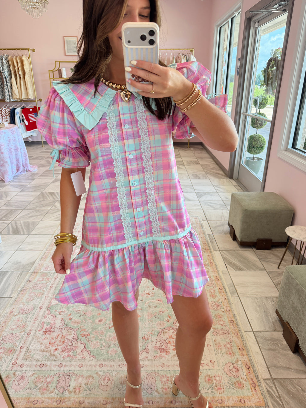 Cotton Candy Plaid Mini Dress
