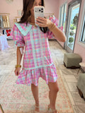 Cotton Candy Plaid Mini Dress