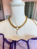 Large Pearl Charm Necklace