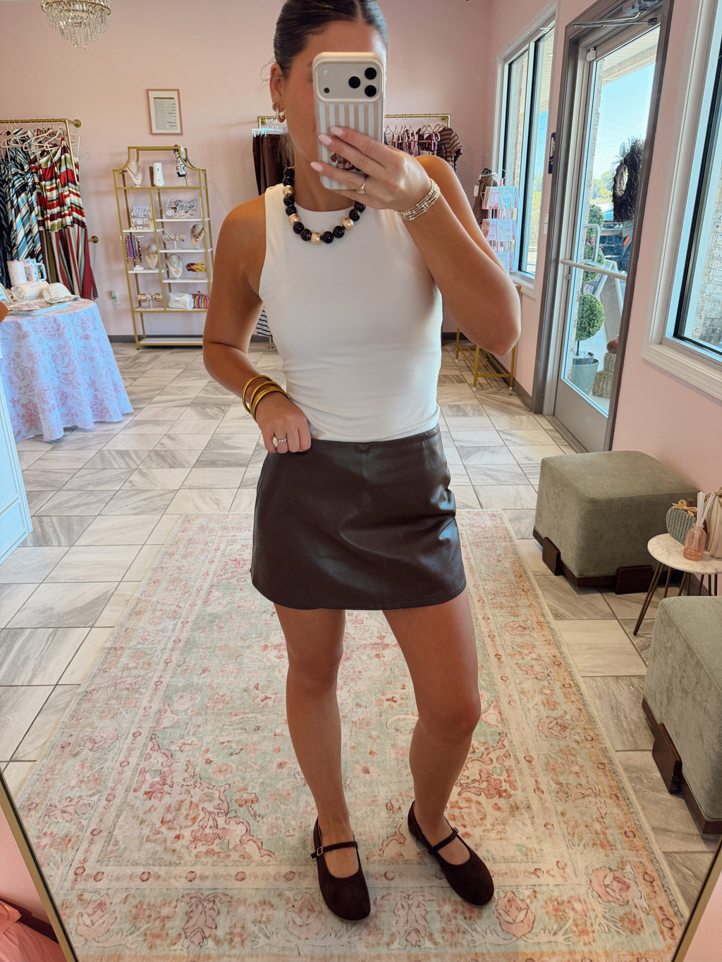 The Mini Brown Skort