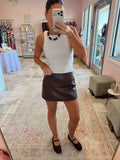 The Mini Brown Skort