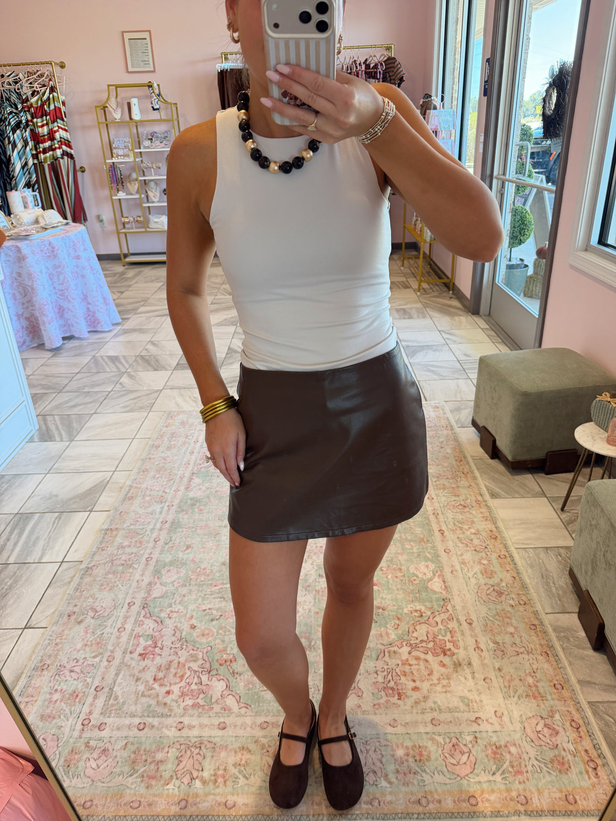 The Mini Brown Skort
