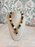 Brown Multi Beaded Necklace