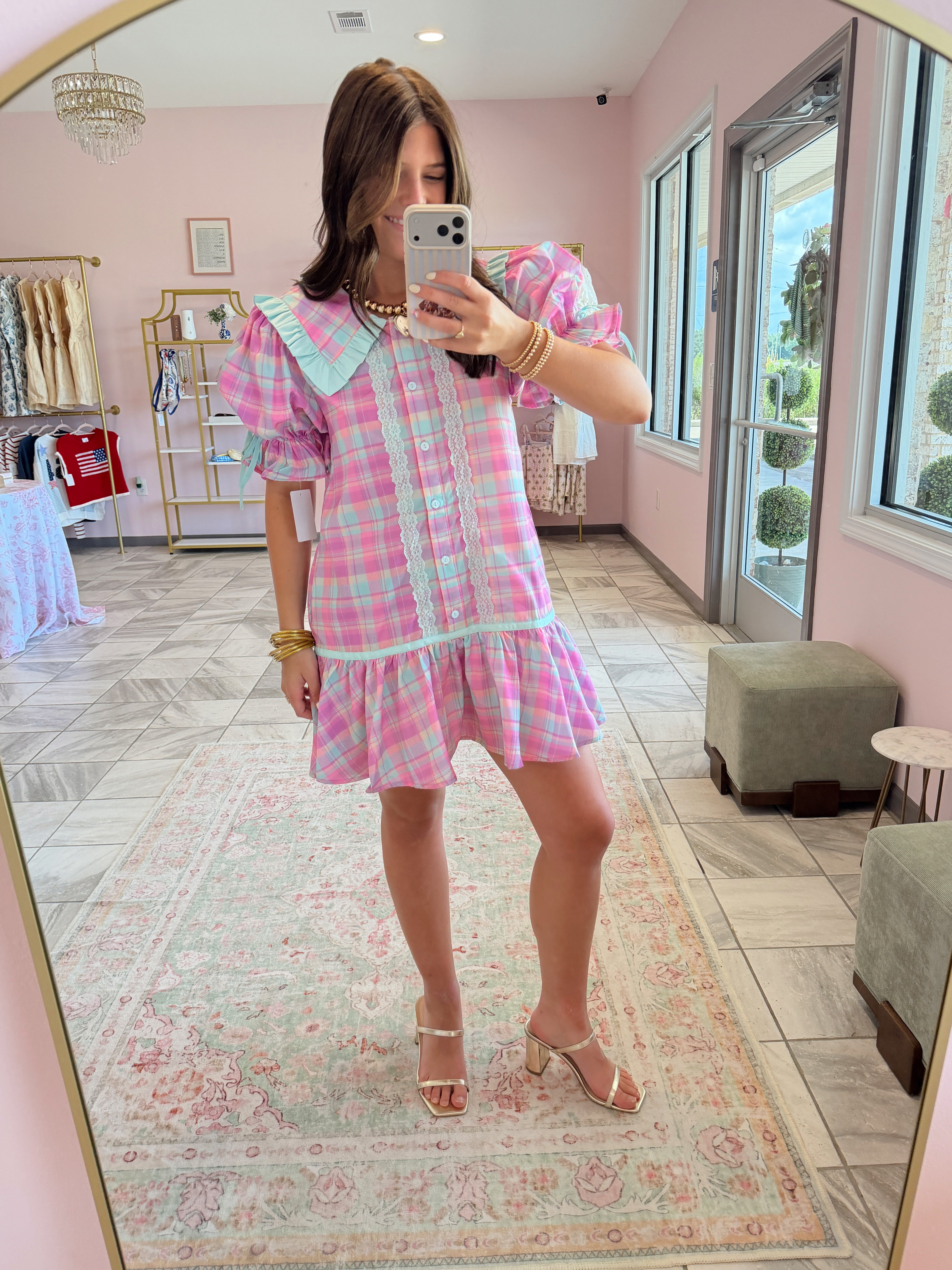Cotton Candy Plaid Mini Dress