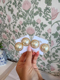 Cream Gold Pearl Earrings