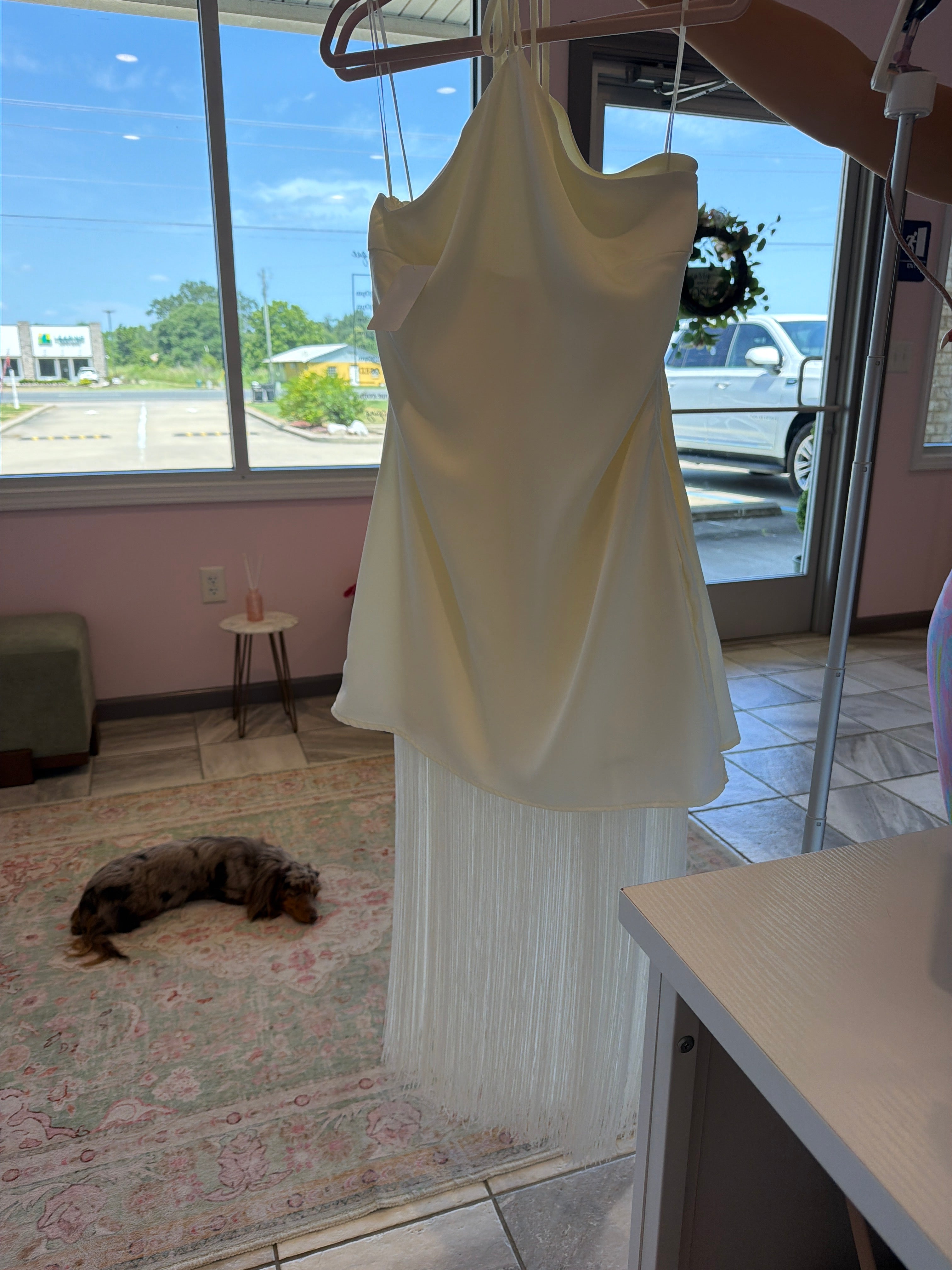 White Fringe Mini