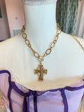 Gold Metal Cross Necklace