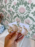 Gold Pearl Hoop Earrings
