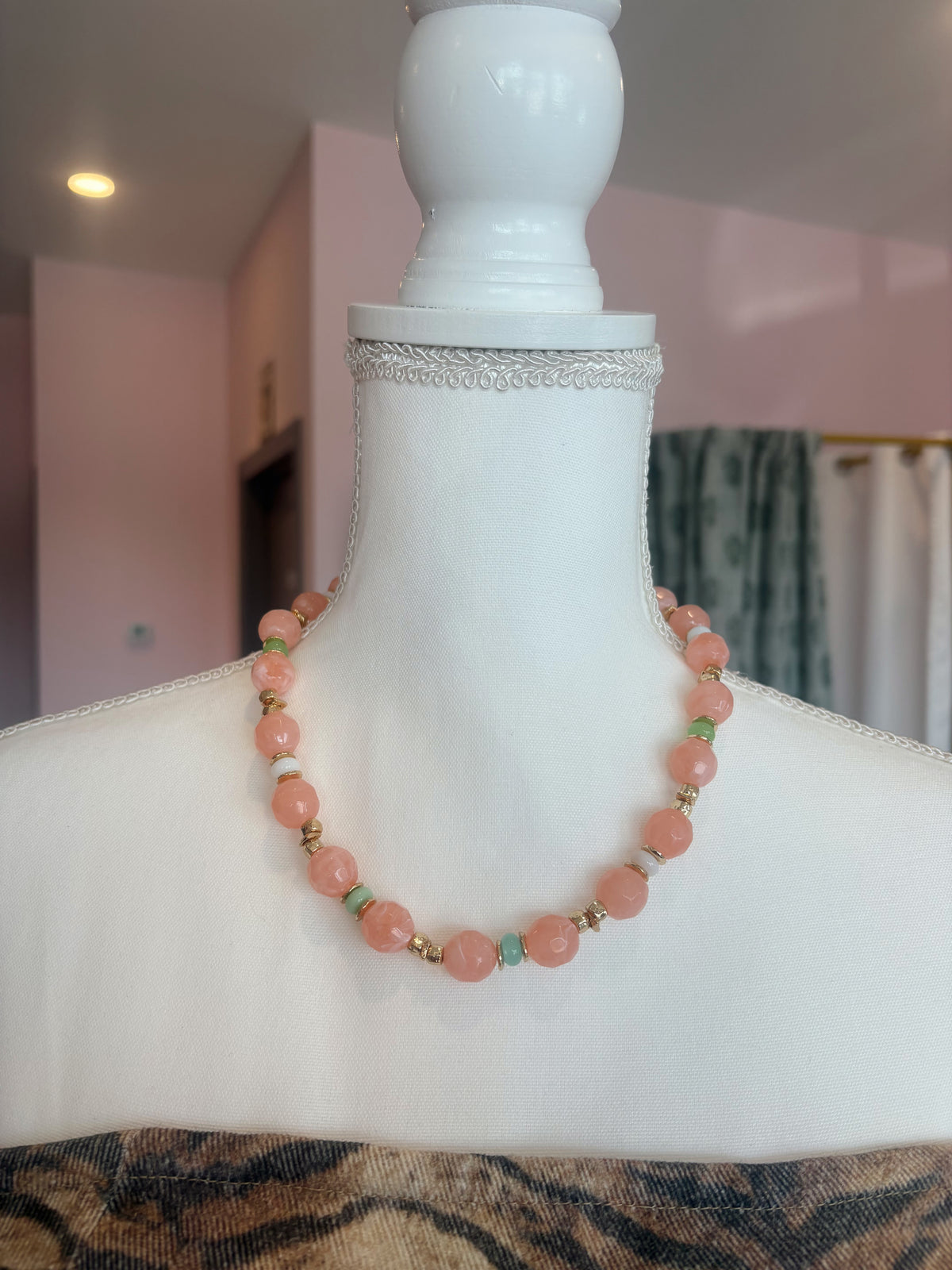 Pink/ Green Necklace