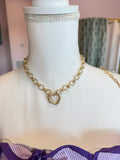 Gold Carabiner Heart Necklace