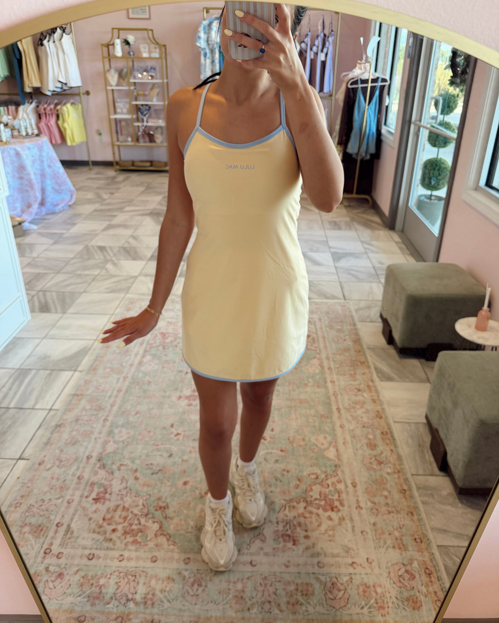 LuluMac Yellow and Blue Athletic Dress