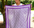 Caroline Hill Purple and White Bandanna