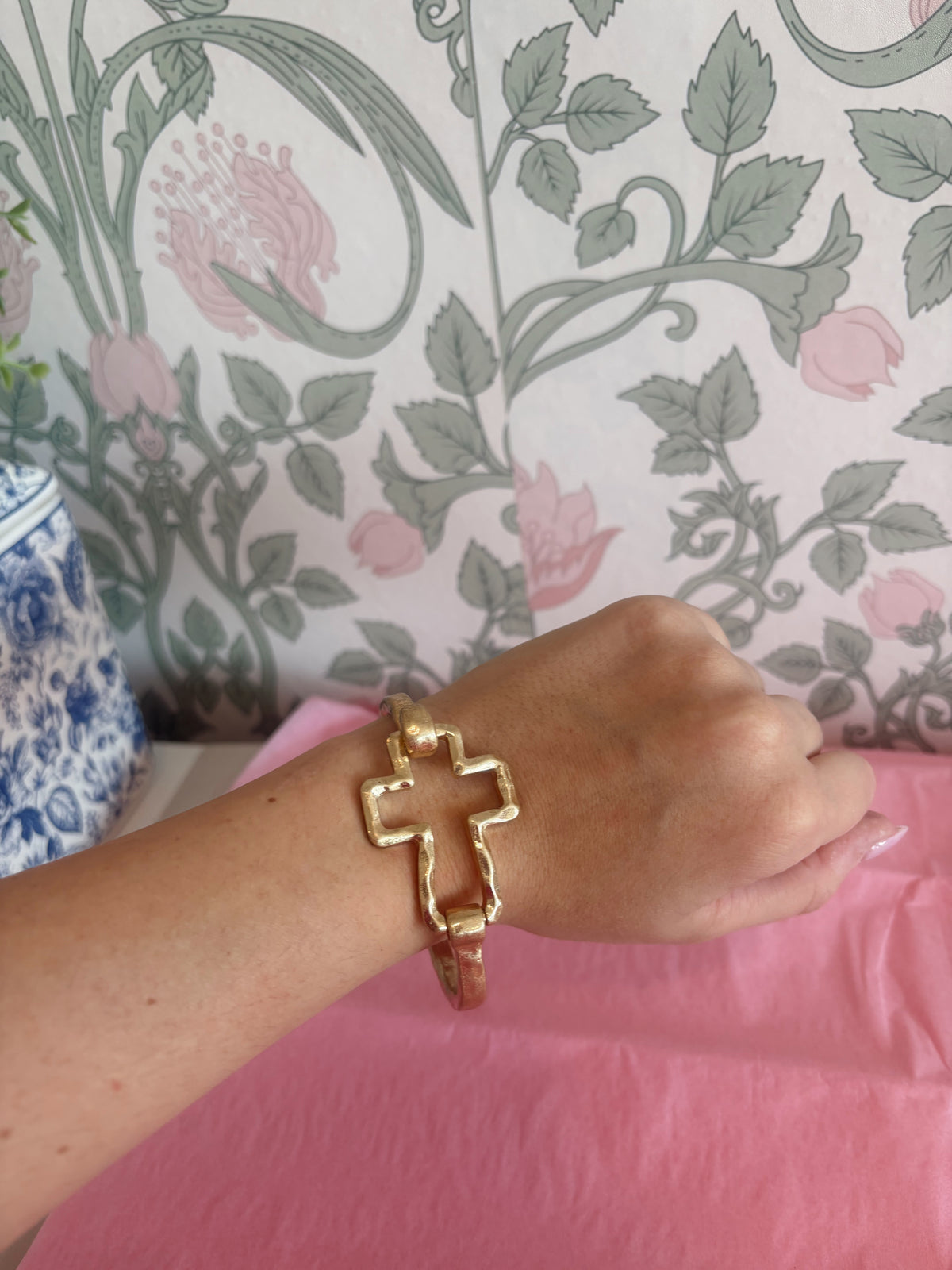 Large Cross Cuff Bracelet