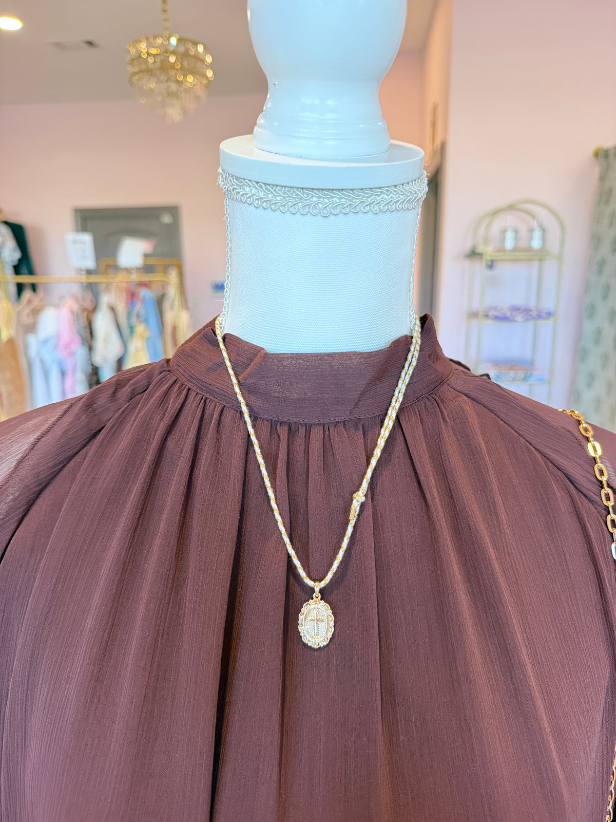 Cross Rope Pendant Necklace