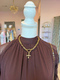 Gold Cross Pendant Necklace