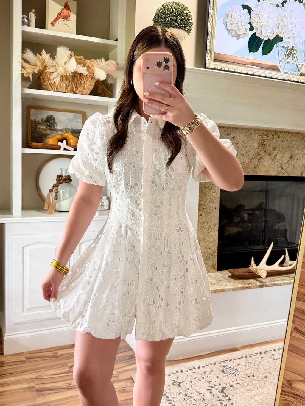 Angel Eyelet Mini Dress