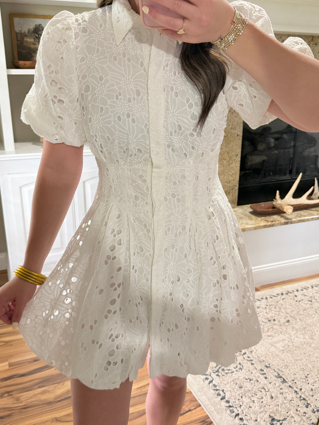 Angel Eyelet Mini Dress