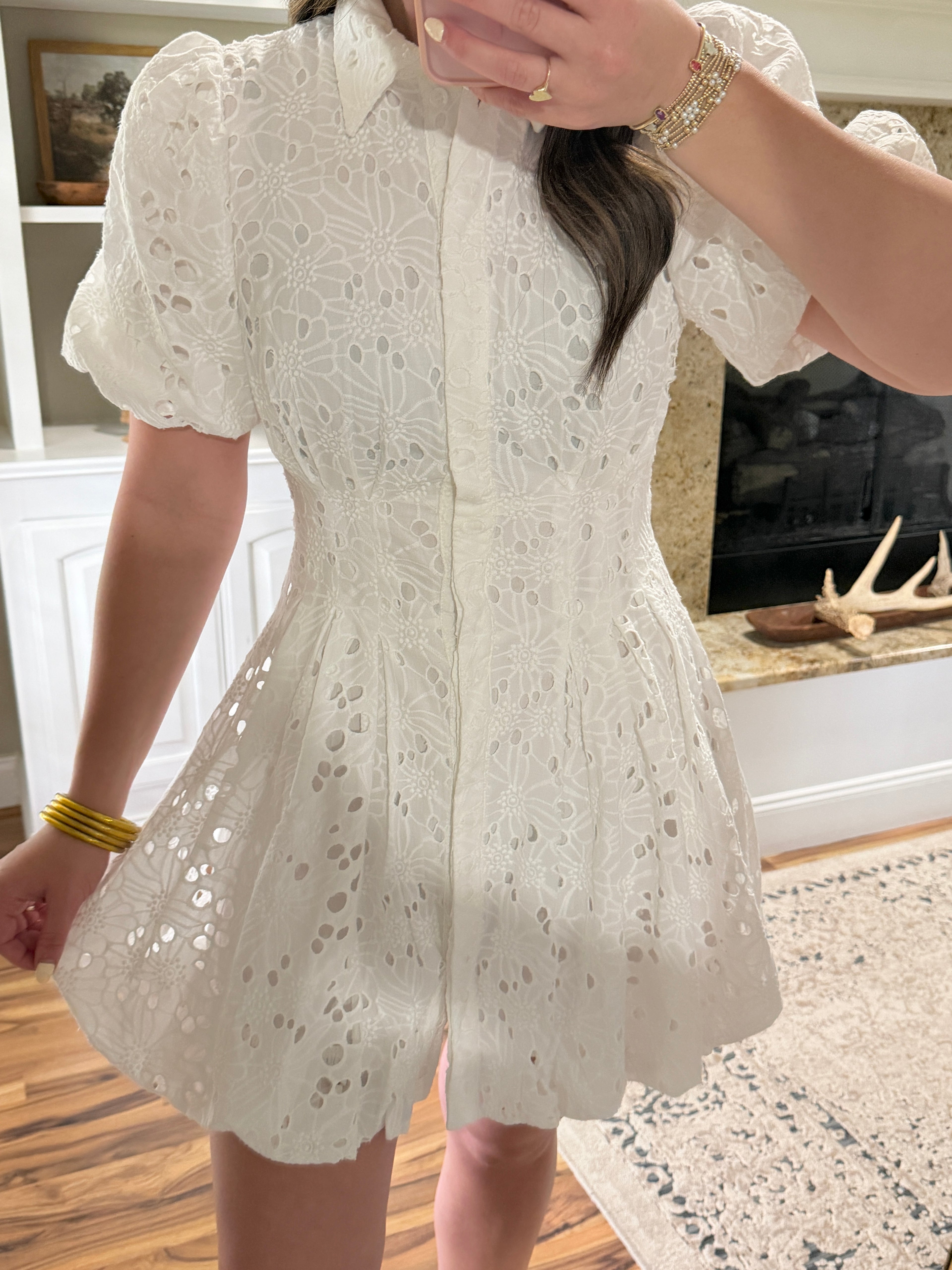 Angel Eyelet Mini Dress