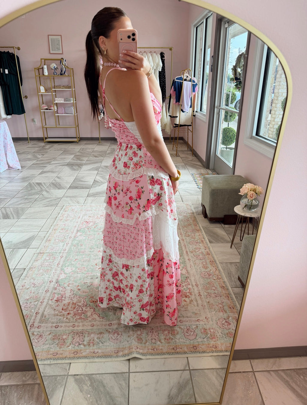Pink Petals Maxi Dress