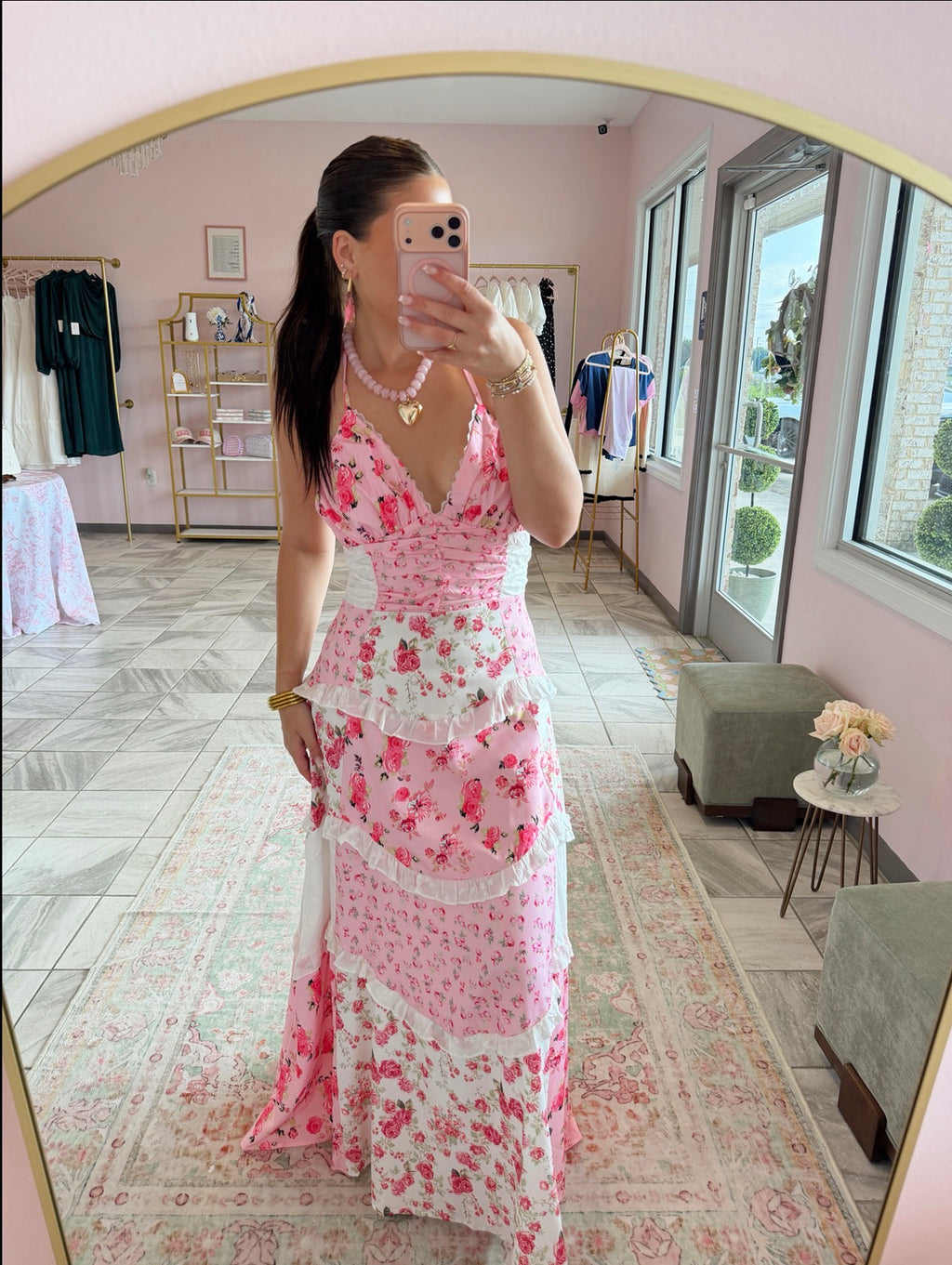 Pink Petals Maxi Dress