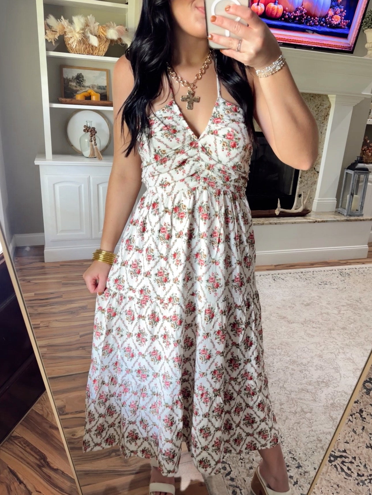 Amber Petal Midi Dress