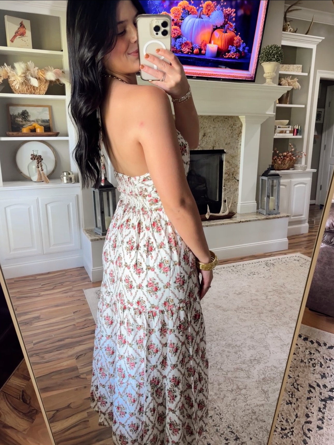 Amber Petal Midi Dress