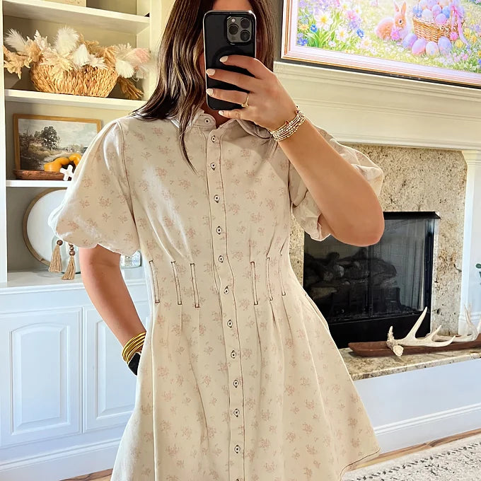 Mini Flower Denim Dress